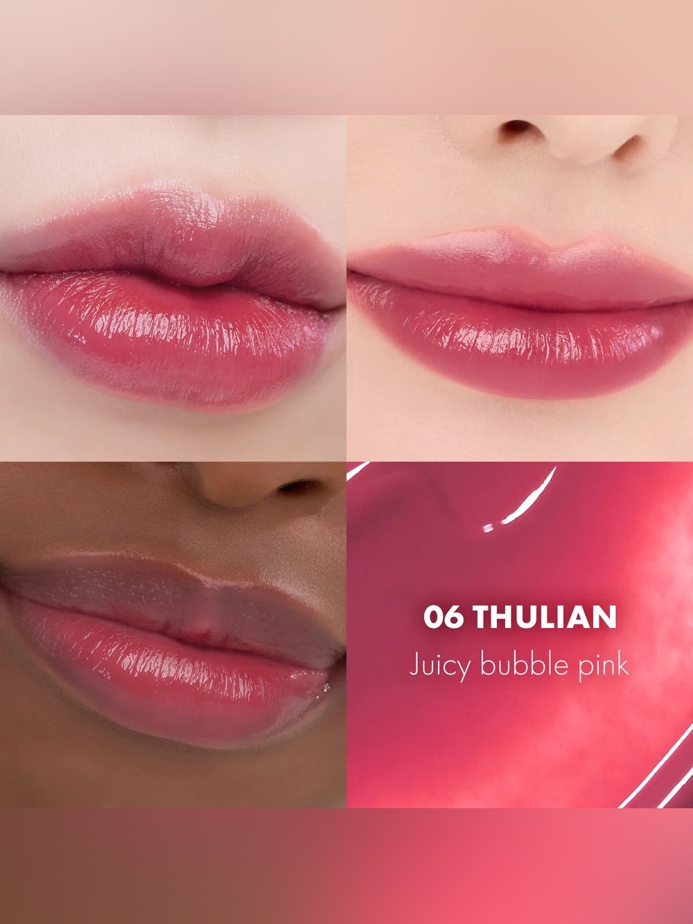 Rom&nd 06 Thulian Dewyful Water Tint- cool tone pink, lip stain, buildable